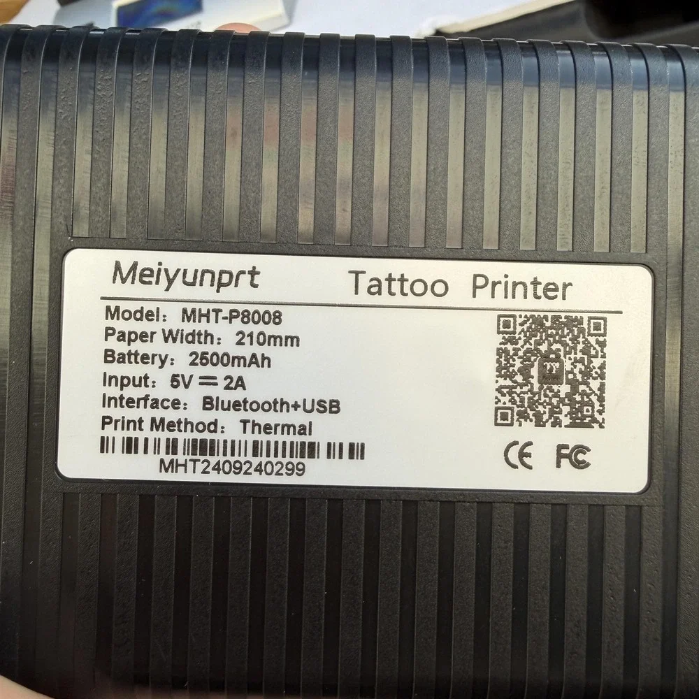 Meiyunprt Tattoo Printer Thermal Copier MHT-P8008 Bluetooth USB Black Portable